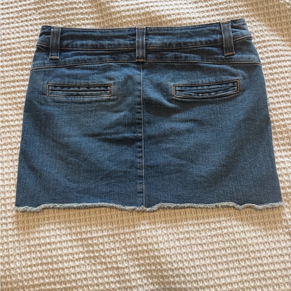Vintage American Eagle Denim Mini Skirt with Front Zip - Blue - Picture 2 of 7